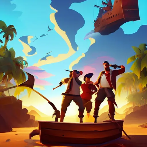 Image similar to painting treasure on sea of thieves game smooth median photoshop filter cutout vector, behance hd by jesper ejsing, by rhads, makoto shinkai and lois van baarle, ilya kuvshinov, rossdraws global illumination