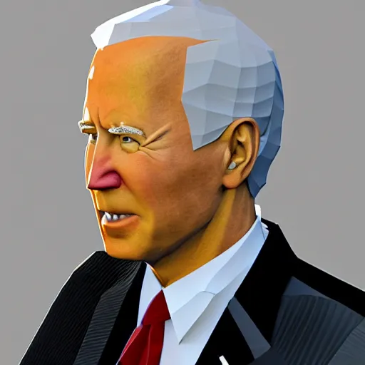 Prompt: 1991 Low poly cgi model of Joe biden