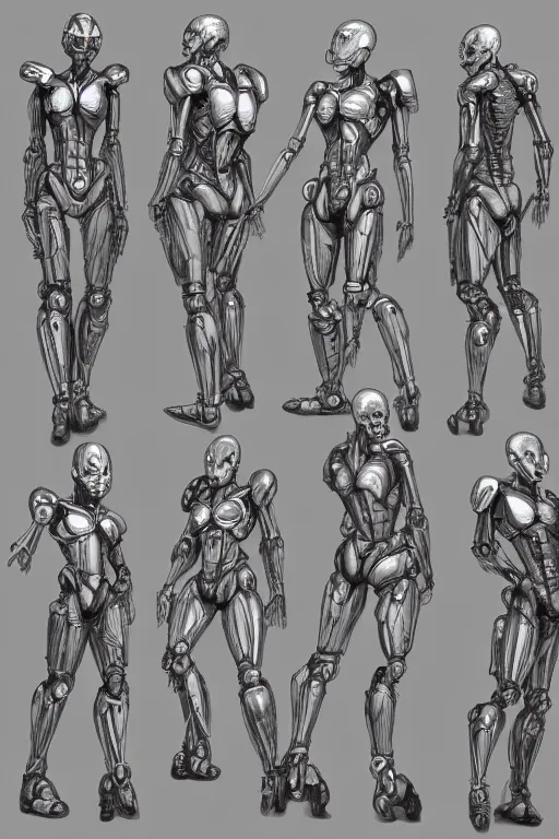 Prompt: arcee transfomers with gunmetal grey skin, medical anatomy, very symmetrical face, highly detailed, mecha, three - perspective / three - view reference sheet ( front / back / side ), in the style of dan ouellette, hr giger, sil from species, dren from splice, biomechanical, artstation, unreal engine