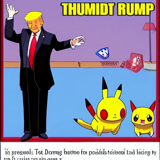 Image similar to donald trump as a pokemon being caught by a poke ball