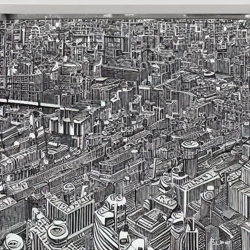 Image similar to a hyper-detailed digital masterpiece of Tokyo by kentaro miura