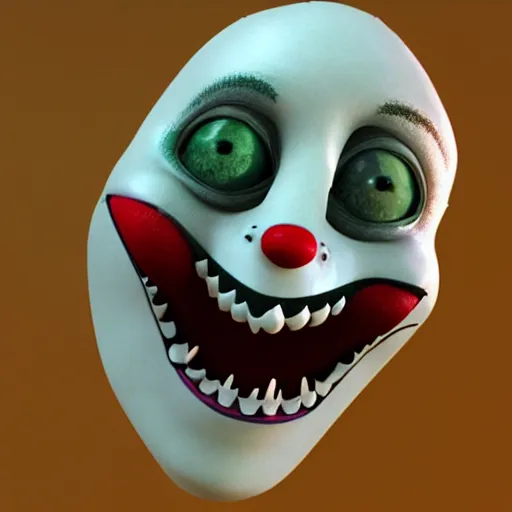 Prompt: 3d render by tim burton of a clown, the nightmare before christmas