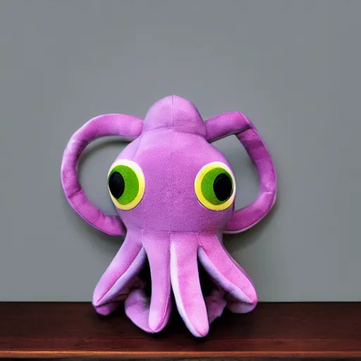 Prompt: a plushie that looks like a cute octopus, studio lighting