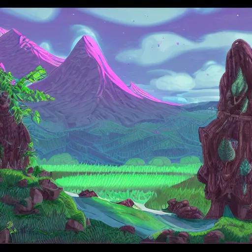 Prompt: vallhalla, landscape