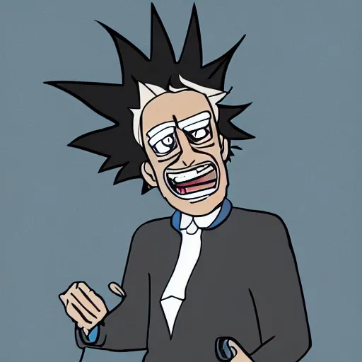 Image similar to rick sanchez in church digital art