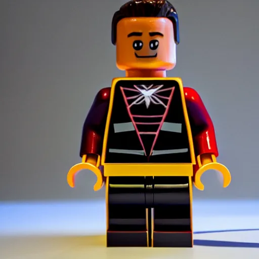 Image similar to Elon Musk as a lego character, photorealism, Volumetric lightening