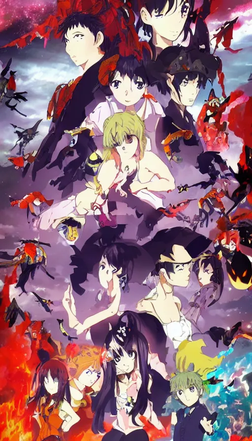 Image similar to the end of the world, by gainax co,