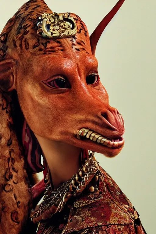 Image similar to dolce & gabbana campaign featuring jar jar binks as a female cowgirl, long eyeslashes, huge juicy lips, big seductive eyes, unprocessed colors, # nofilter, shot by annie leibovitz, realistic vfx simulation