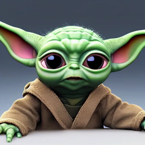 Prompt: baby yoda, portrait, realistic, high definition, very detailed, extremely high detail, photo realistic, symmetrical, unreal engine 5