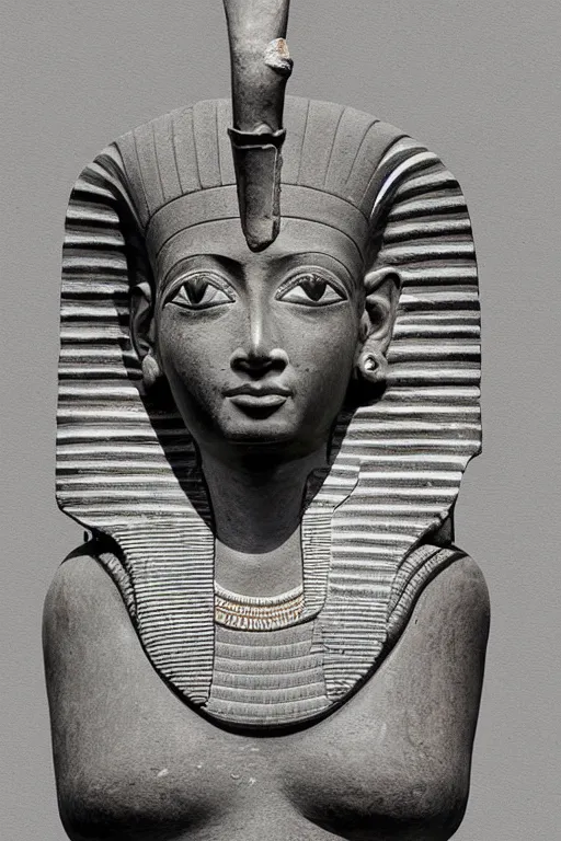 Image similar to a highly detailed beautiful portrait of a egyptian god sculpted by philippe faraut.