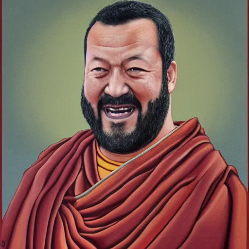 Prompt: thangka painting of matteo salvini, hyperrealistic, trending on artstation