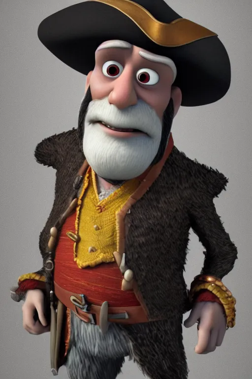 Image similar to portrait of blackbeard pirate. pixar disney 4 k 3 d render funny animation movie oscar winning trending on artstation and behance. ratatouille style.