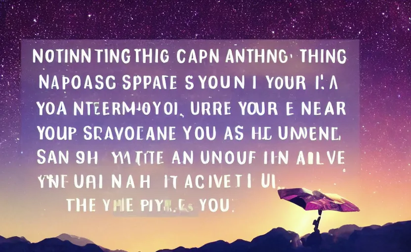 Prompt: Nothing can occur that is than you for you are the universe