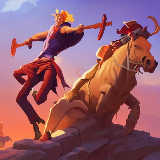 Image similar to hero world blazing saddles, behance hd by jesper ejsing, by rhads, makoto shinkai and lois van baarle, ilya kuvshinov, rossdraws global illumination