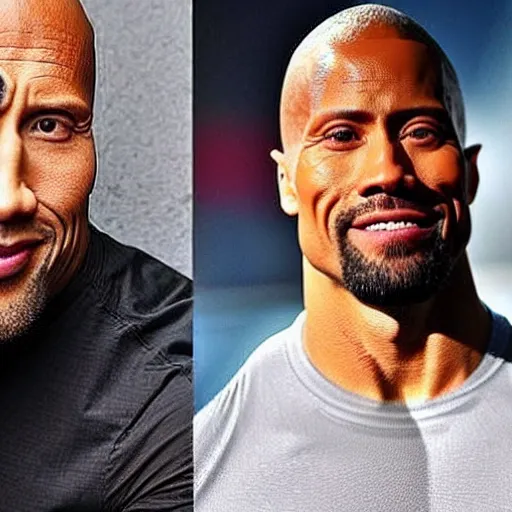 Prompt: dwayne johnson mixed with kevin hart