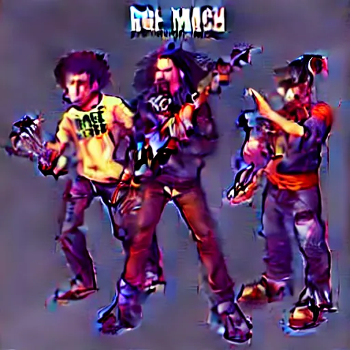 Prompt: [ rage against the machine ] band memebers in style of overwatch, artstation