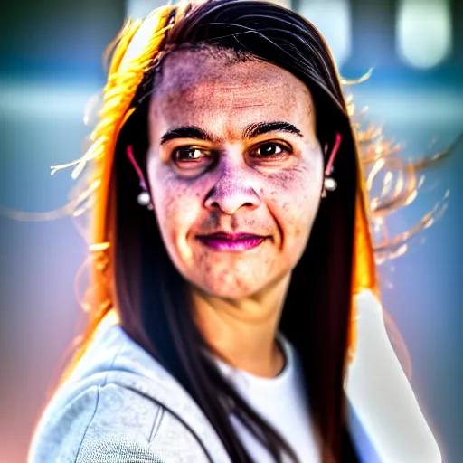 Image similar to of a photo portrait of roberta alves silva, facebook, instagram, sunrise lighting, f 2. 8