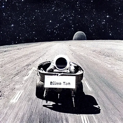 Image similar to driving at a highway from earth to the moon