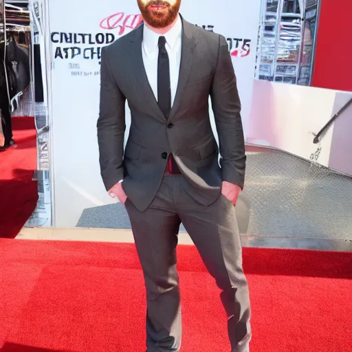 Prompt: chris evans inside of a cantaloupe, getty images red carpet
