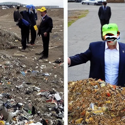 Image similar to trump searches for bitcoin in landfill