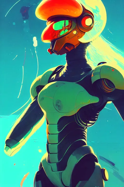 Image similar to a ultradetailed painting of samus aran by conrad roset, greg rutkowski and makoto shinkai trending on artstation