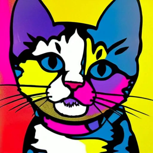 Prompt: pop art kitten
