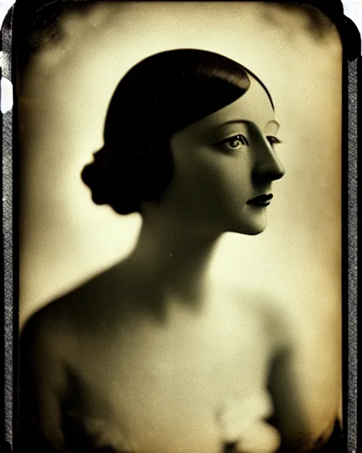 Image similar to [ [ [ [ tintype ] ] ] ] black and white dreamy young beautiful female artificial intelligence, metropolis, cinematic, rim light, bokeh, photo - realistic, elegant, high detail, 8 k, masterpiece, photo taken in 1 9 3 0