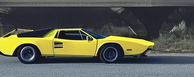 Image similar to a single 1 9 7 6 lotus esprit and 1 9 6 9 dodge charger hybrid, dslr