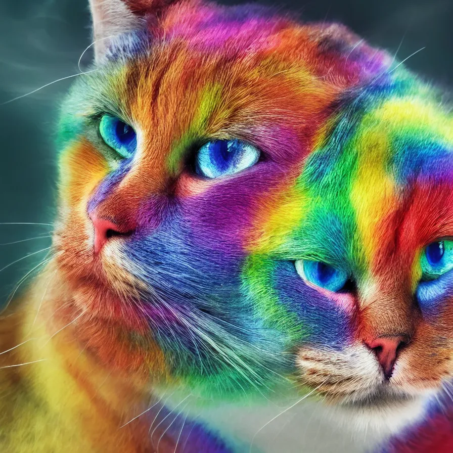Image similar to a Rainbow cat, ultra realistic, 8K
