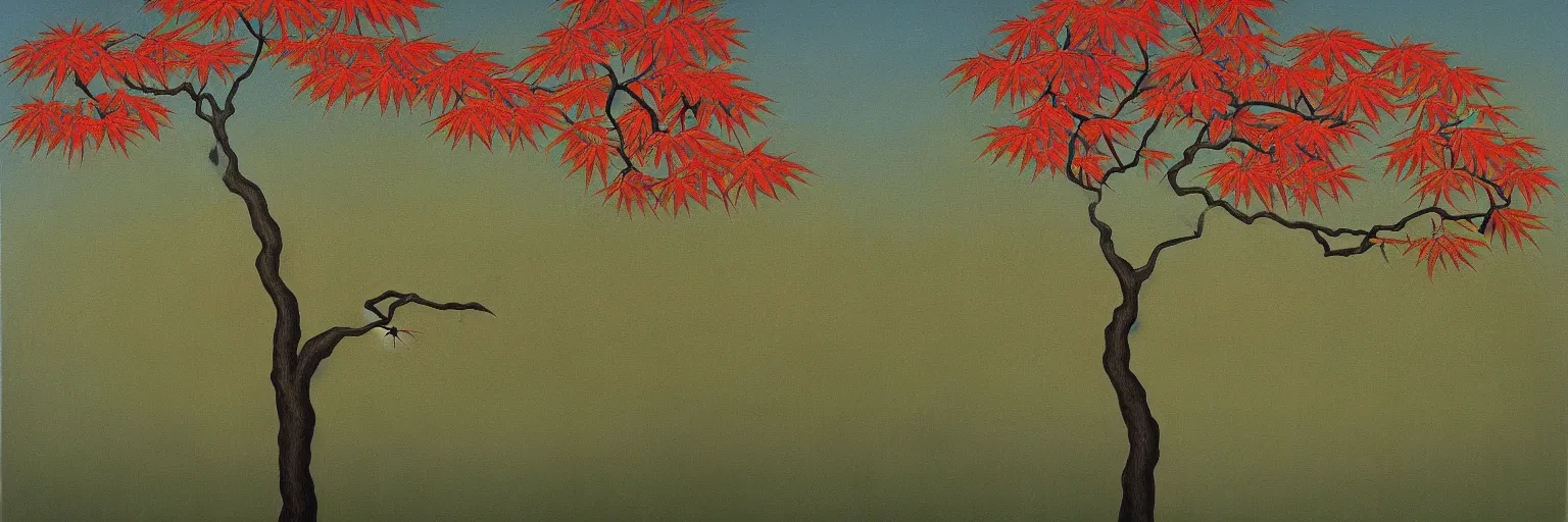 Image similar to japanese maple tree painting magritte