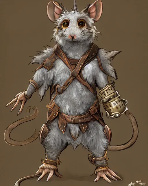 Image similar to a full body shot of an anthro furry rat wearing a fantasy armor making a selfie, fantasy, artstation, furry art, furaffinity, deviantart, symmetrical, highly detailed, award winning, trending