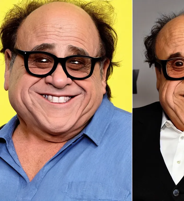 Prompt: photo of danny devito morphing into a minion