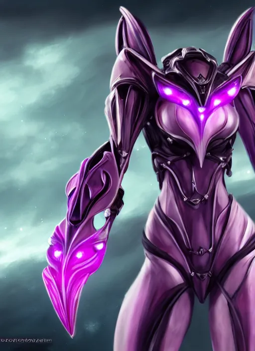 Image similar to cinematic goddess close shot, galactic sized proportional stunning beautiful hot female warframe, sleek mecha female dragon head, metal ears, led purple eyes, smooth fuschia skin, smooth silver armor, floating in space, holding a galaxy, epic proportions, epic size, epic scale, furry art, dragon art, giantess art, warframe fanart, furaffinity, octane