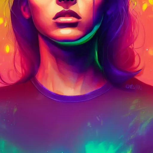 Prompt: electric woman, cute - fine - face, pretty face, oil slick hair, realistic shaded perfect face, extremely fine details, realistic shaded lighting, dynamic background, by alena aenami, artgerm