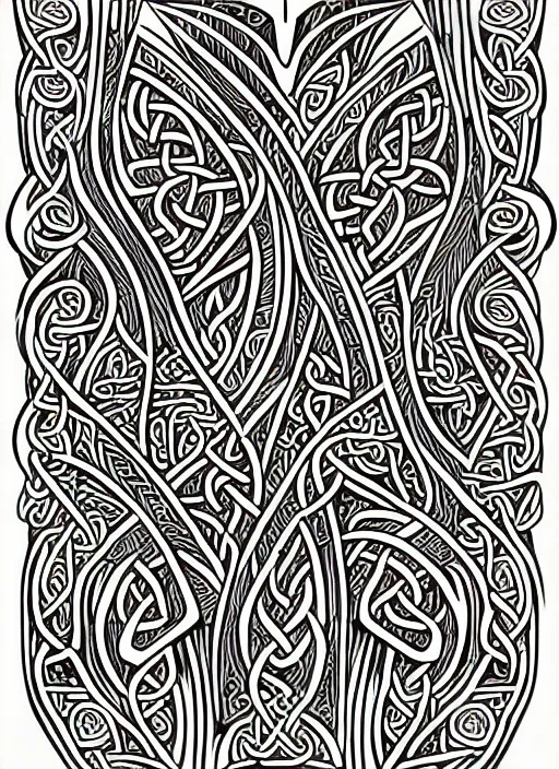 Prompt: tattoo tribal sleeve design, vector pattern elements, celtic, sprite sheet, tribal eyes vector image,