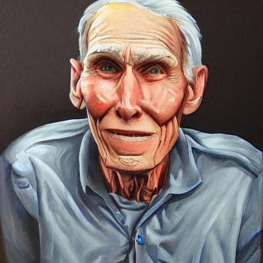 Image similar to super old 8 0 year old jerma 9 8 5, old 9 0 year old jerma, super detailed painting