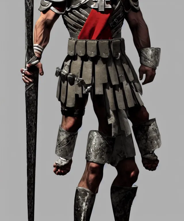 Prompt: muscular roman soldier with a white cross in the chest by simon bisley, dale keown and greg rutkowski, full body armor! vivid color scheme, unreal engine 5