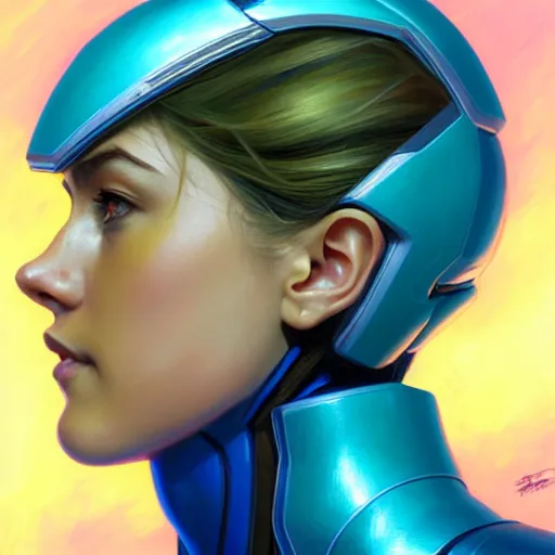 Prompt: head and shoulders portrait of Zero Suit Samus, semi realistic, digital illustration, fantasy, medium shot, intricate, elegant, highly detailed, digital painting, volumetric light, artstation, concept art, smooth, sharp focus, art by Sachin Teng and Fernanda Suarez and Greg Manchess and Alphonse Mucha