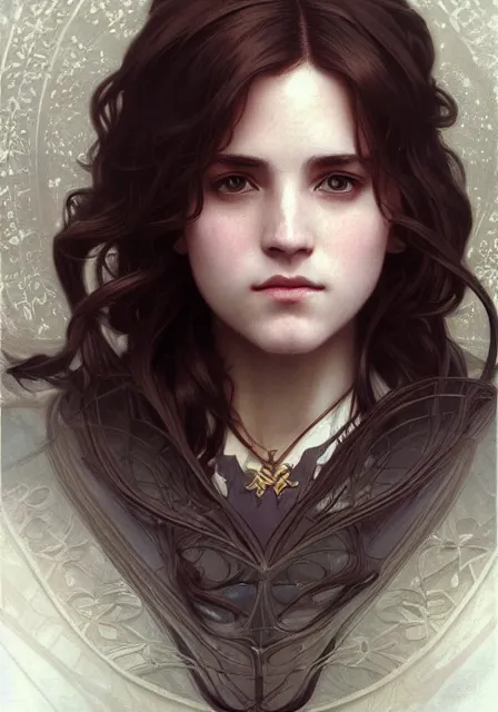 Prompt: hermione, intricate, elegant, highly detailed, digital painting, artstation, concept art, smooth, sharp focus, illustration, art by artgerm and greg rutkowski and alphonse mucha and william - adolphe bouguereau