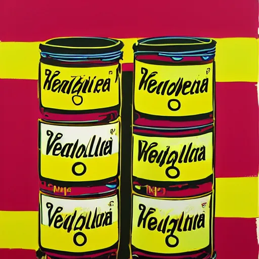 Prompt: a painting of Vegemite in the style of Andy Warhol