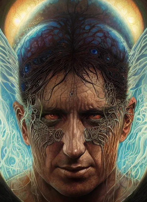 Image similar to trent reznor glowing eyes, shamanic poster lsd art, intricate, elegant, highly detailed, centered, digital painting, artstation, concept art, smooth, sharp focus, illustration, artgerm, tomasz alen kopera, peter mohrbacher, donato giancola, joseph christian leyendecker, wlop, frank frazetta