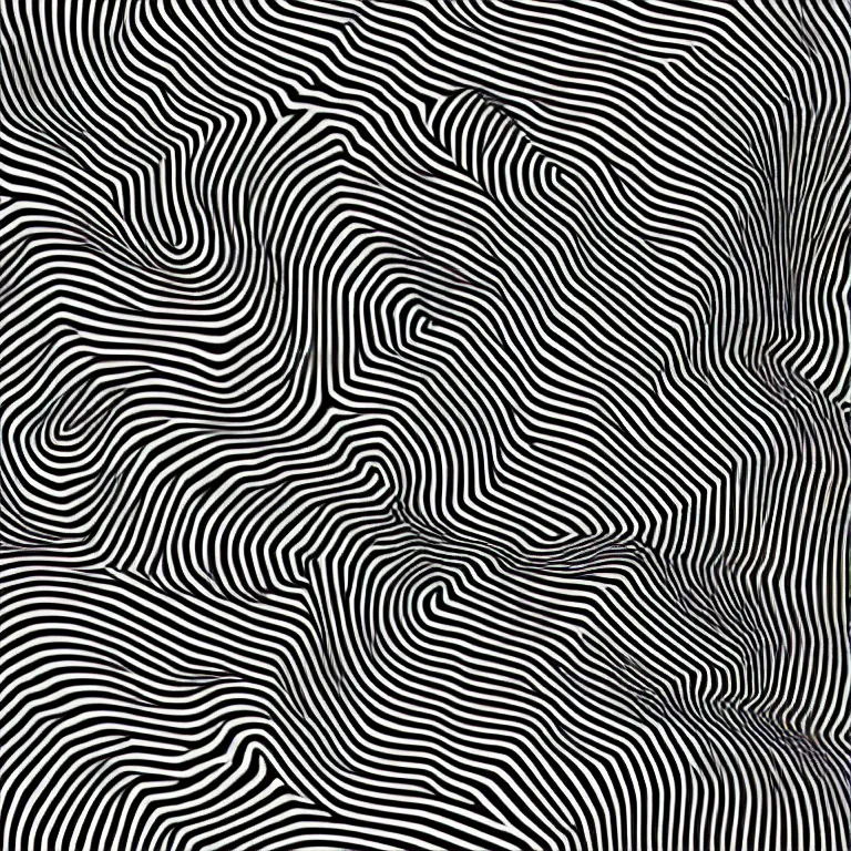 Prompt: a face within illusory motion dazzle camouflage perlin noise optical illusion