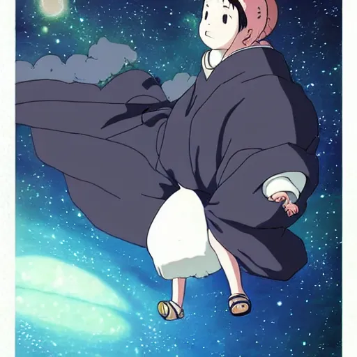 Image similar to Spirited away but in space, anime, amazing, beautiful