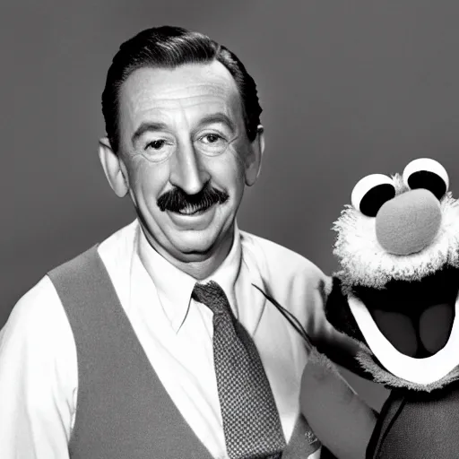 Image similar to walt disney as a muppet