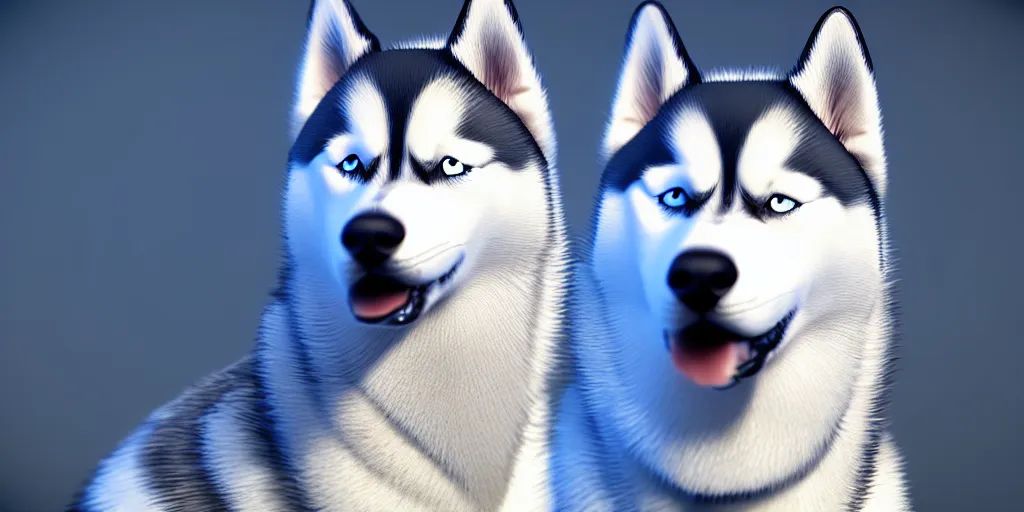 Image similar to a portait picture of Siberian Husky Dog, high quality, highly detailed, unreal engine, 4K quality