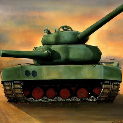 Image similar to a beautiful complex painting of a tank in the modern era