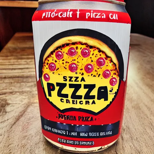 Prompt: pizza flavoured soda