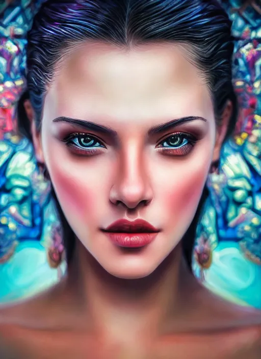 Prompt: photo of a gorgeous young woman in the style of stefan kostic and david la chapelle, realistic, sharp focus, 8 k high definition, 3 5 mm film photography, photo realistic, insanely detailed, lustful, intricate, elegant, art by stanley lau and artgerm