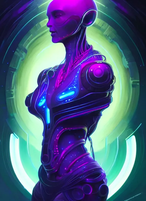 Prompt: a machine alien faceless glowing liquefied stardust adventurer, dnd fantasy character, full body portrait, glowing neon skin, magical aura, ultra realistic, intricate, elegant, highly detailed, digital painting, artstation, smooth, sharp, focus, illustration, art by artgerm and greg rutkowski and alphonse mucha and dan mumford, sacred geometry