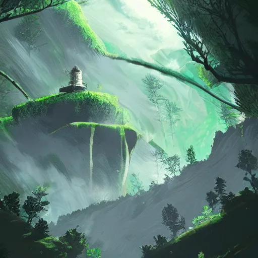 Prompt: green black, Ghibli, by Makoto realistic, epic, dramatic, shall take all cartoon, concept art, unreal engine, octane